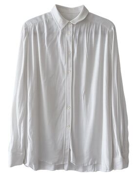 Filippa K White Viscose Long Sleeve Button-Down Blouse Large